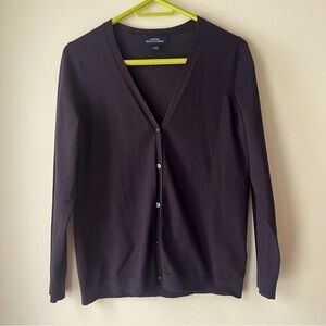 Lands’ End black neutral button down long sleeve cardigan women medium